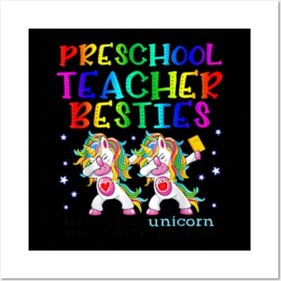 Preschool Teacher Besties Teacher Day Best Friend Posters and Art